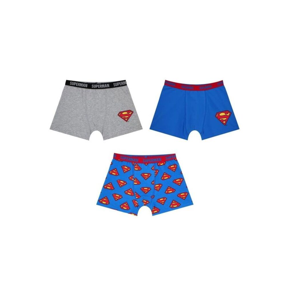 Superman Mens Stretch Boxer Shorts (Pack of 3) / Black/Yellow
